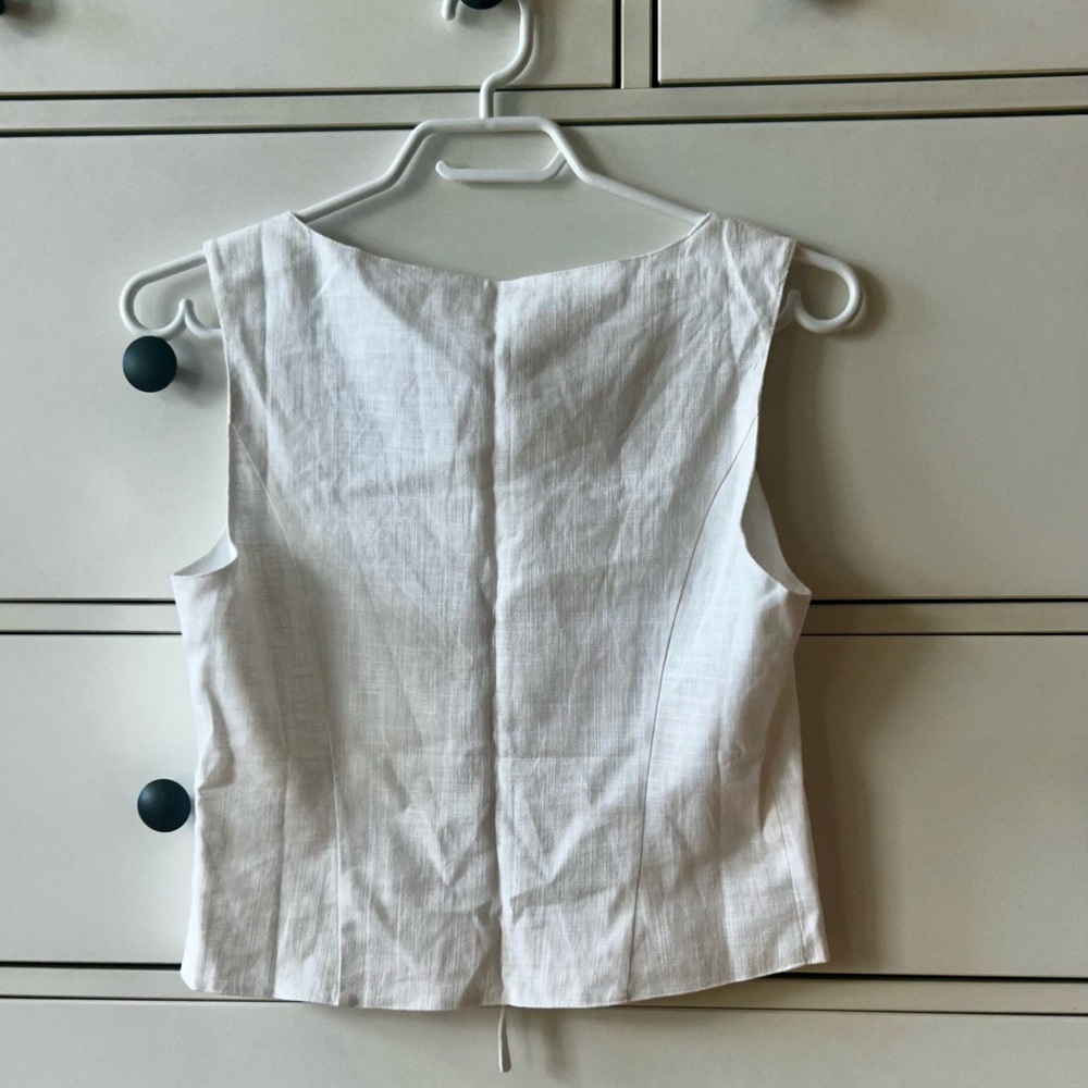 OAK + FORT White Linen Blend Top - Picture 2 of 3